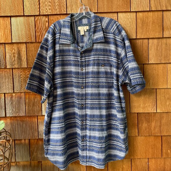 NWOT Territory Ahead Blue/Black/White Stripe Short Sleeve Shirt - Mens XXL - Picture 1 of 11